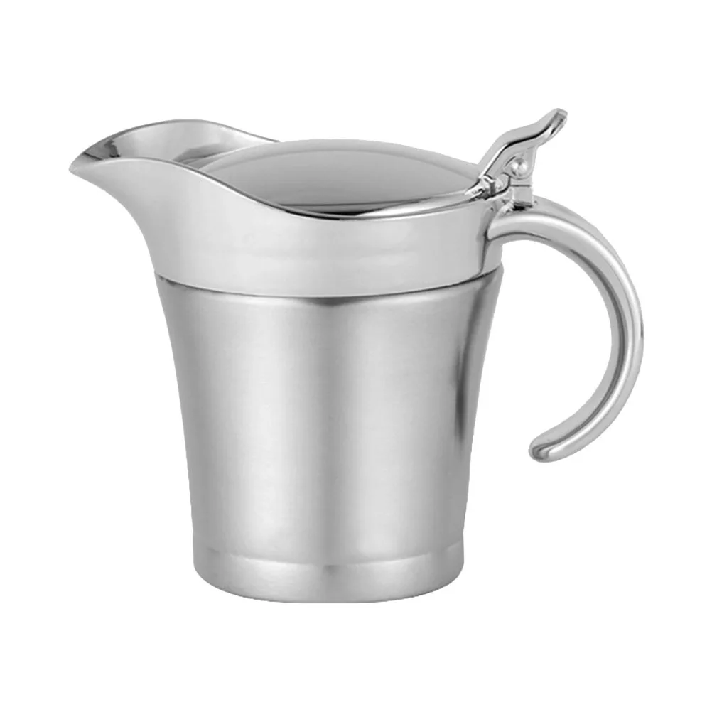 

1Pcs High Quality Stainless Steel Sauce Bottle Corrosion Resistant Storage Pot for Liquid Seasonings Kitchen Gravy Boat with Cap