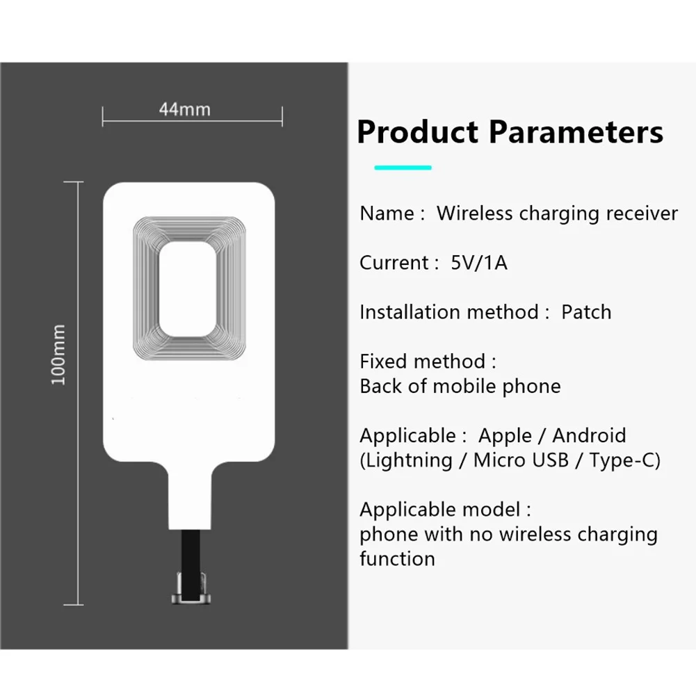 أفضل جهاز استقبال شحن لاسلكي خفيف الوزن، محول شاحن لاسلكي سريع عالمي (لـ Micro-USB A)