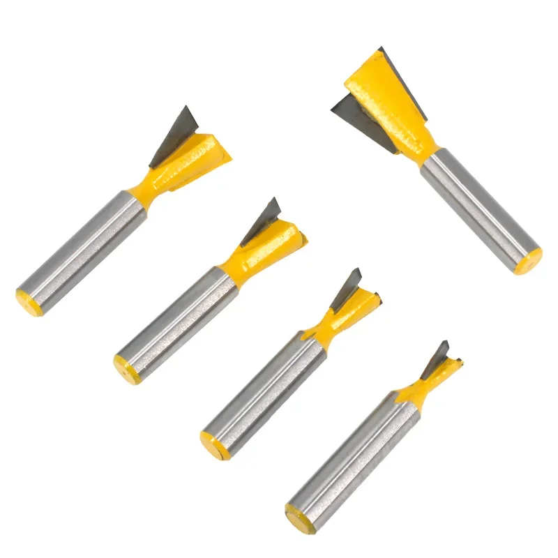 AURWOF 8mm Schaft Schwalbenschwanzfräser 6.35/9.52/12.7/15.9/19.05mm, Hartmetall-Holzbearbeitungsfräser-Set MC02221 – Detail 13