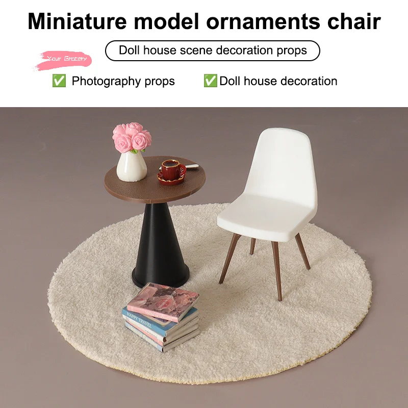 ชุดเก้าอี้และโต๊ะขนาด 1/12 สำหรับตกแต่งห้องนั่งเล่นบ้านตุ๊กตา ฉากจิ๋ว ของตกแต่งบ้านตุ๊กตา