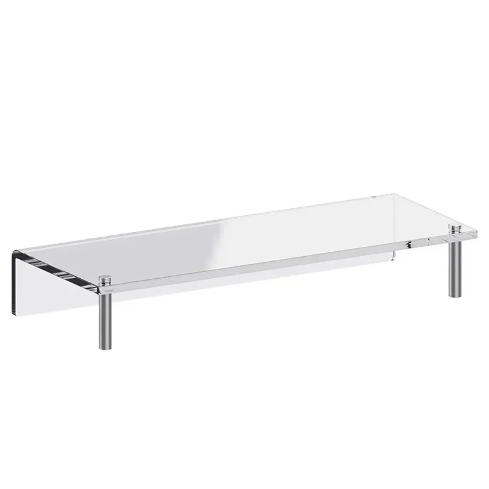 

Space-Saving Acrylic Computer Stand Protect Neck Stainless Steel Foot Clear Laptop Riser Non-slip Comfortable Viewing Height
