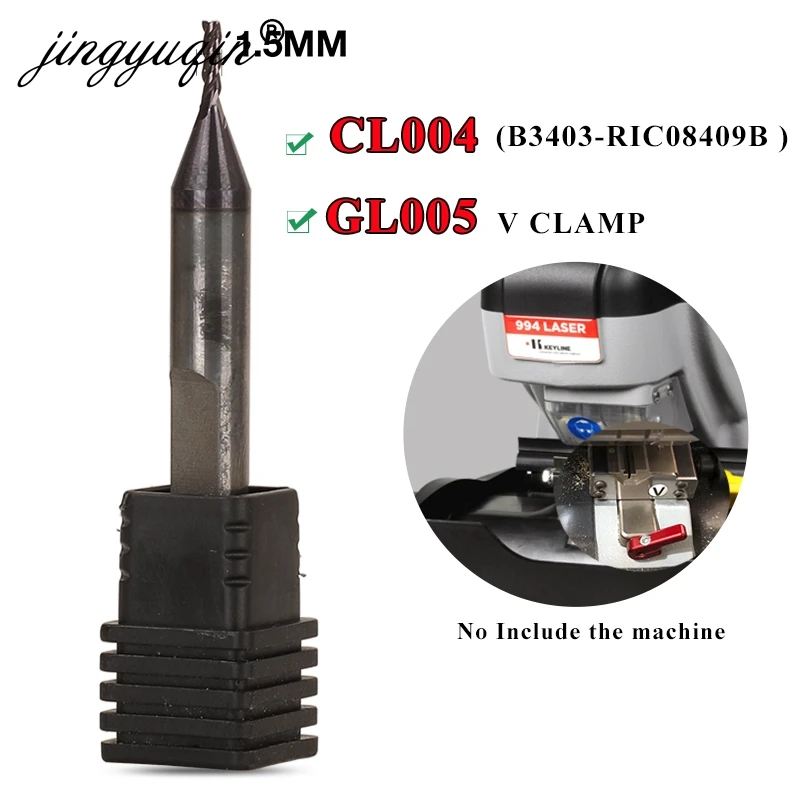 jingyuqin 1.5mm V CLAMP GL005 /CL004(B3403-RIC08409B ) Key Cutter For Keyline Bianchi 994 Laser Milling Cutter Lochsmith Tool