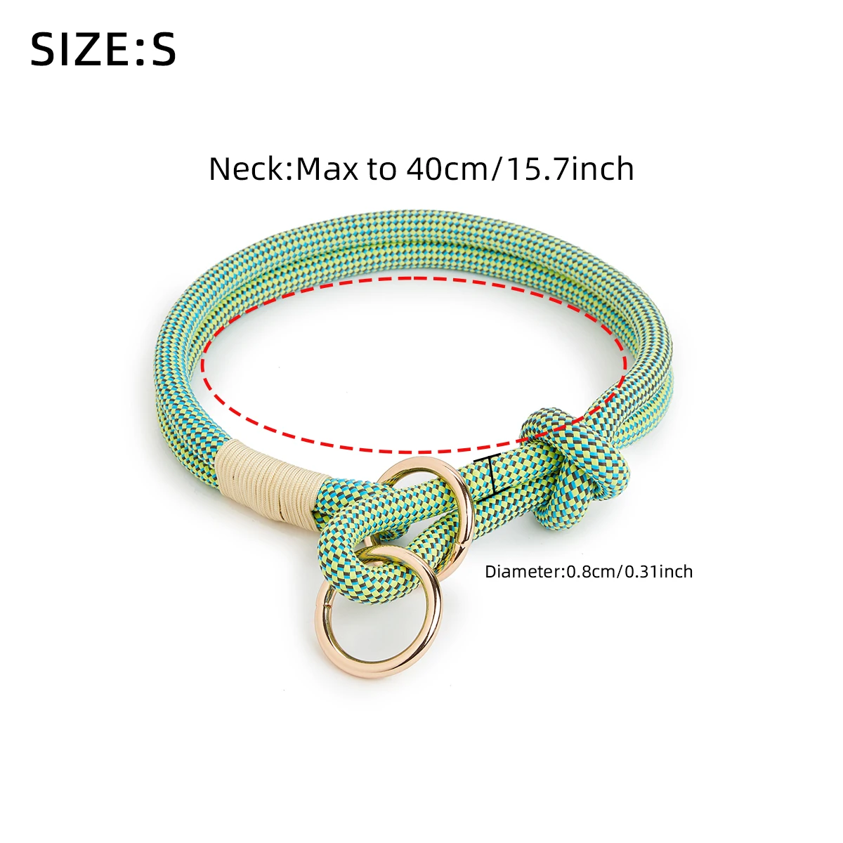 Slip-Nylon-Halsband- und Leinen-Sets, Haustier-Halsring, verstellbares Seil für kleine, mittelgroße und große, einfach zu handhabende Outdoor-Walking-Hunde, 4 Größen – Detail 4