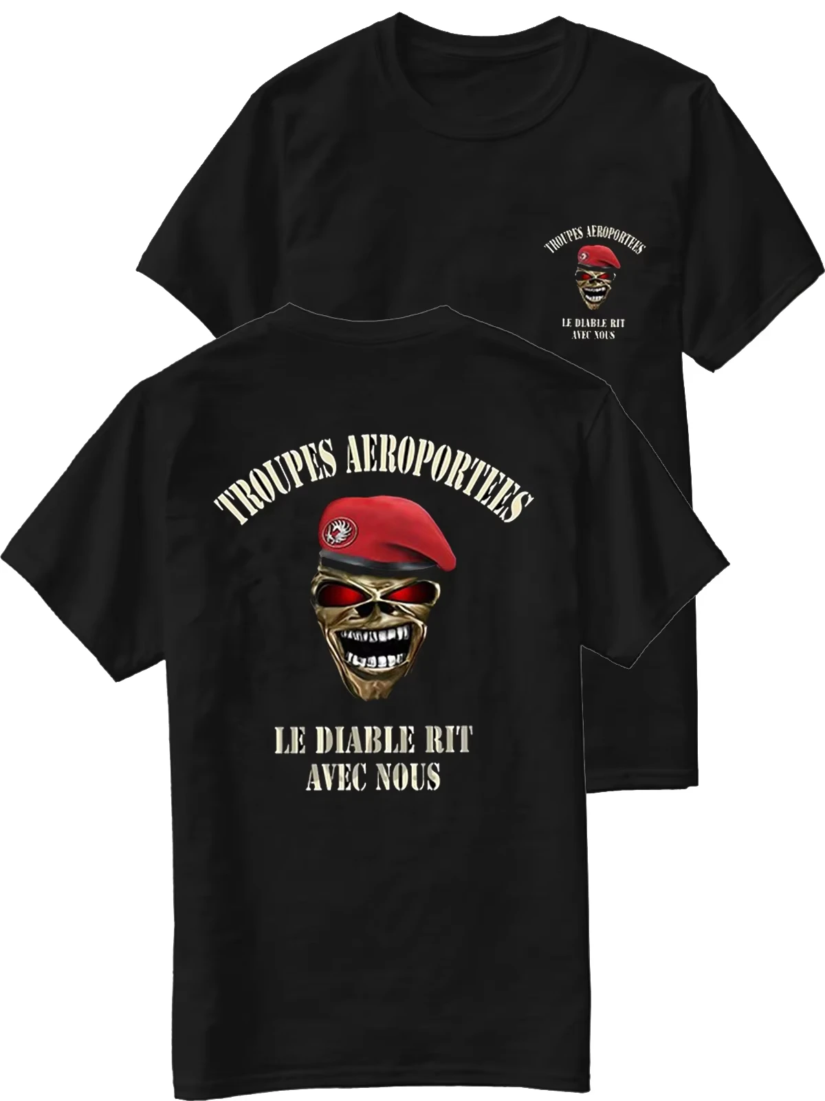 French Foreign Legion TAP Paratroops Airborne Badge Skull T-Shirt Short Sleeve Casual 100% Cotton O-Neck Summer Mens T-shirt