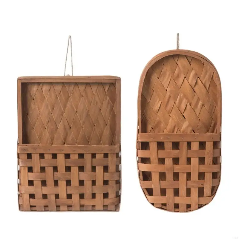 

92MF Hanging Handwoven Basket Decorative Artificial Plant Flower Holder for Indoor and Outdoor Use Photo Props