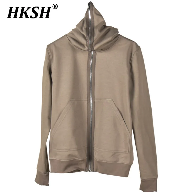 

HKSH Spring Autumn New Men Tide Y2K Streetwear Fashion Niche Design Zipper Terry Long Sleeve Sweatshirt Chic Tops Ins HK5759