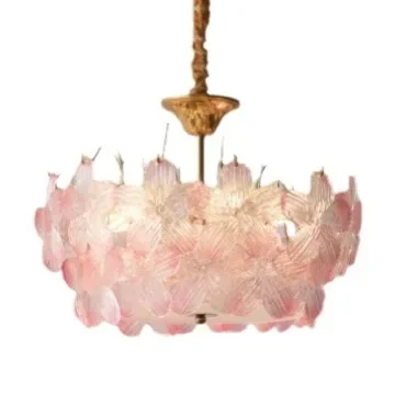 

French romantic flower stained glass lamp