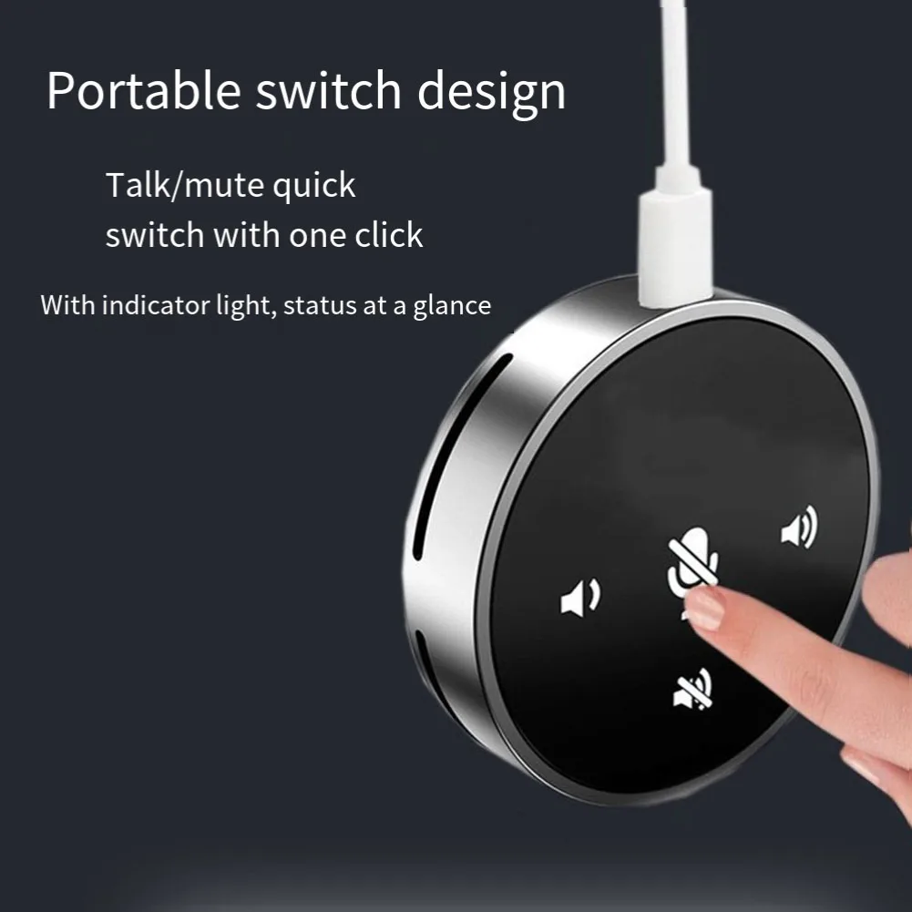 

360° Omnidirectional USB Conference Microphone With Mute And Volume Control Capacitive Microphone With Built-in Speaker