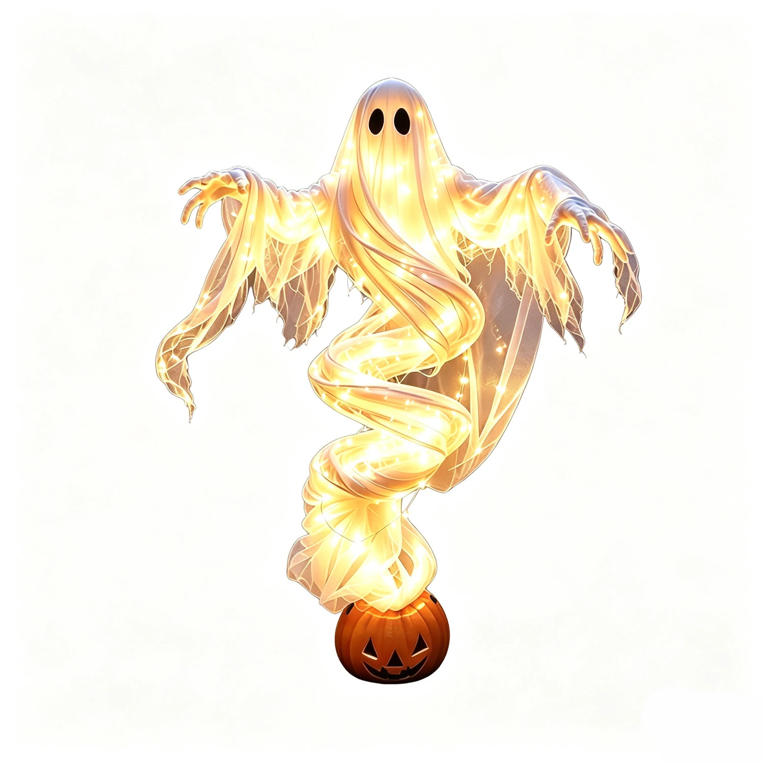 Halloween Pumpkin Decor Led - Swirling Ghost Pumpkin Yard Lamp 1.
