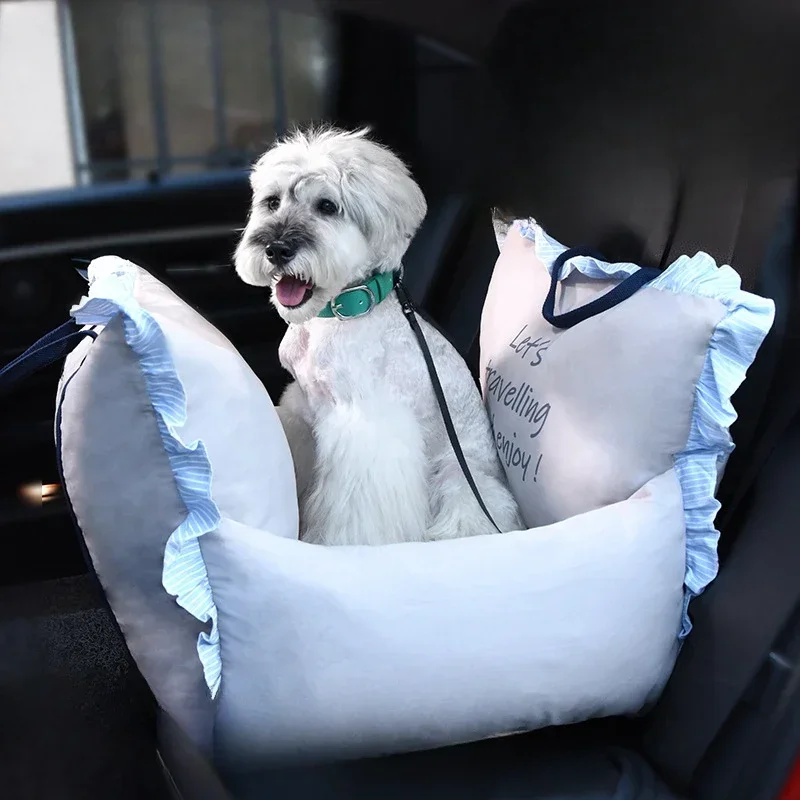 Dog Car Kennel Original Bear Embroidery Pattern Car Go Out Multi-purpose Nest Maltese Yorkshire Bear Teddy Cat Dog Car Seat