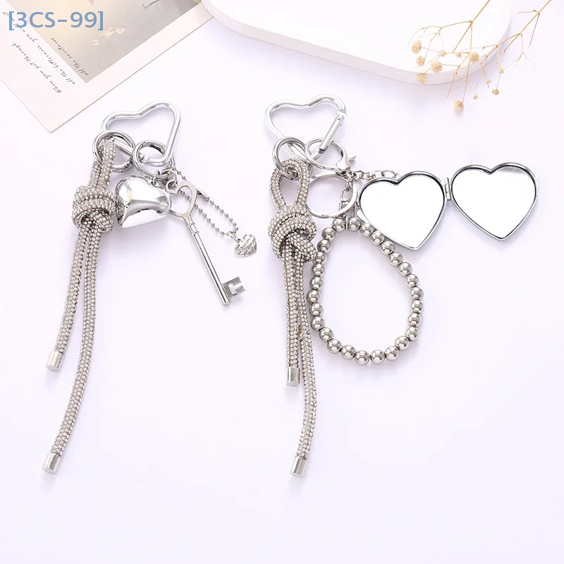 Cute Heart Phone Charm Fashion Pendant Keychain Universal Mobile Phone Anti Loss Lanyard Exquisite Backpack Decoration Gifts