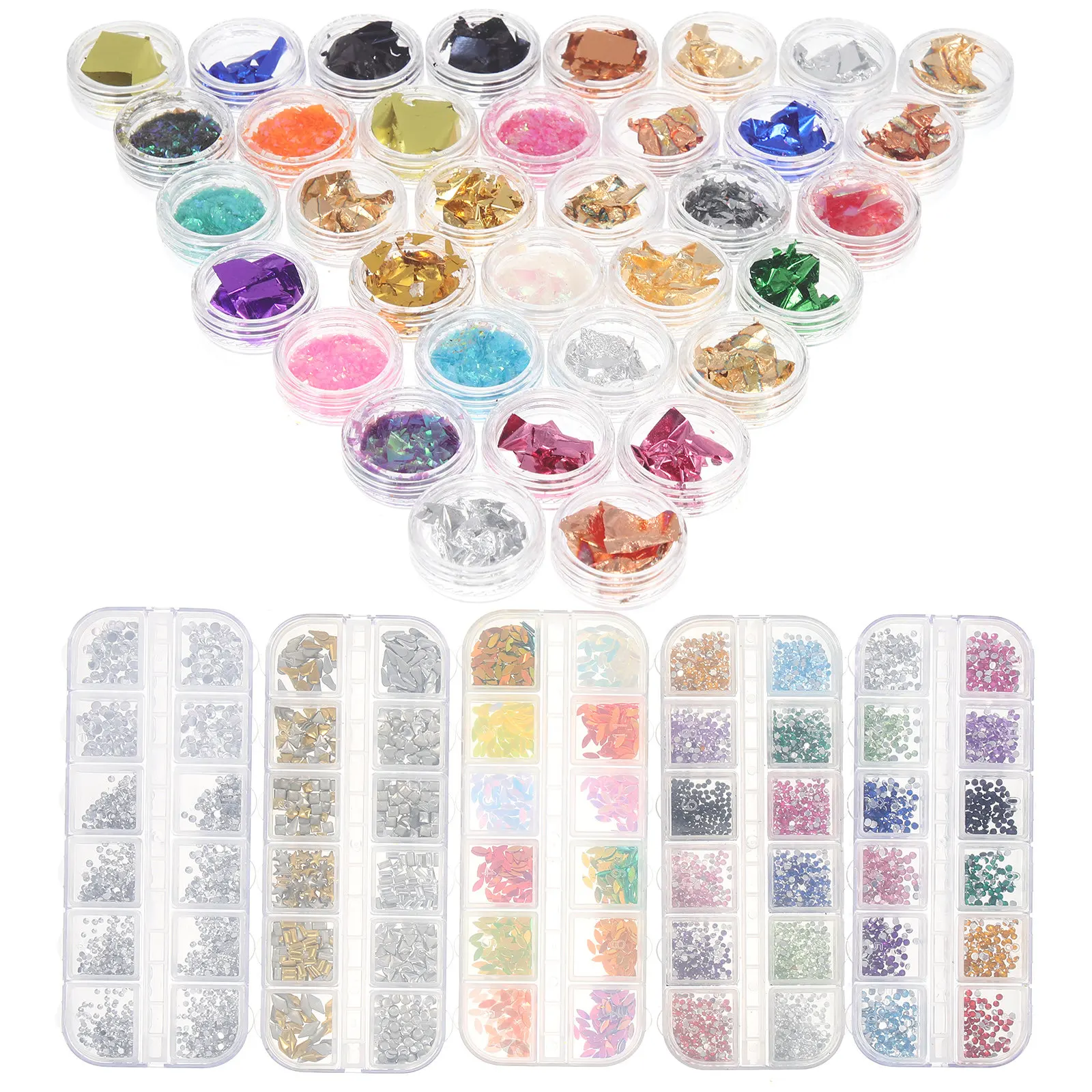 

1Set Color Foil Paper Rhinestone Nail Art Decor Creative Nail Accessory Fingernail Beauty Tool Manicure Decoration
