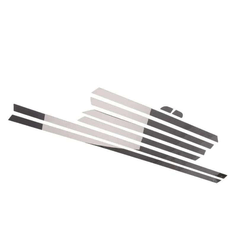 ل ريفيان R1T 2022-2025 الفولاذ المقاوم للصدأ الفضة باب السيارة الجسم الجانب الديكور شرائط ملصق الكسوة اكسسوارات السيارات الخارجية