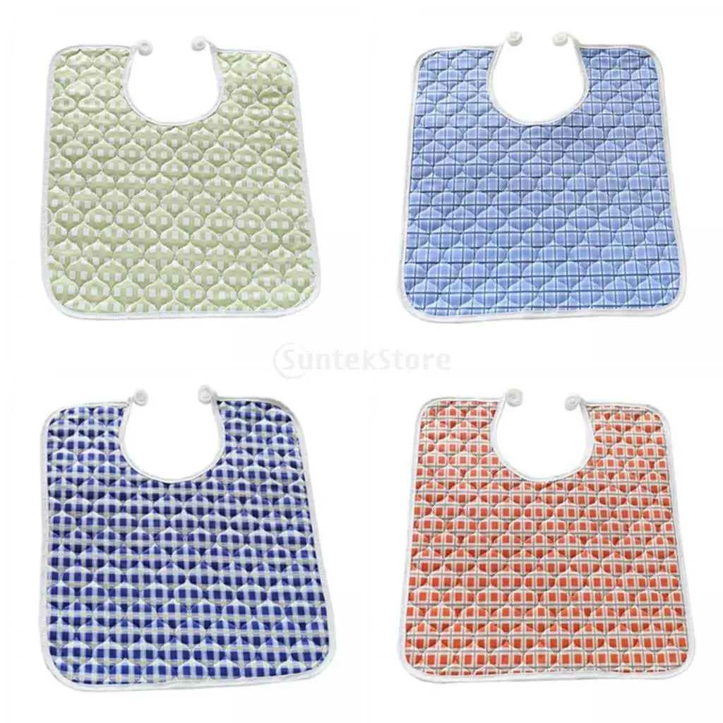 Protective Adults Bibs Polyester Cotton Easy Clean Feeding Shield Waterproof Apron for Disabled Convalescents