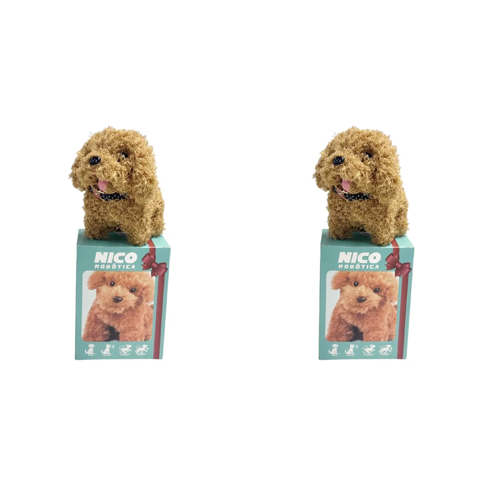 

Electronic Robot Dog Interactive Plush Puppy Toy for Girls Boys (Brown 2)