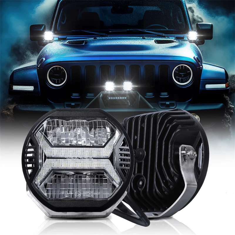 

5.75 inch Led Work Spotlights E-mark LED Work Light Bar Motorcycle Fog Lamp for Truck Pickup Off Road 4x4 ATV UTV Boat Headlight