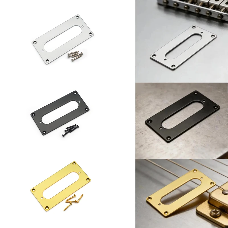 Metal Humbucker‑to‑Single‑Coil Pickup Conversion Mount Ring, 92×46mm Outer 70×18mm Inner Size, Modding Instrument Accessories