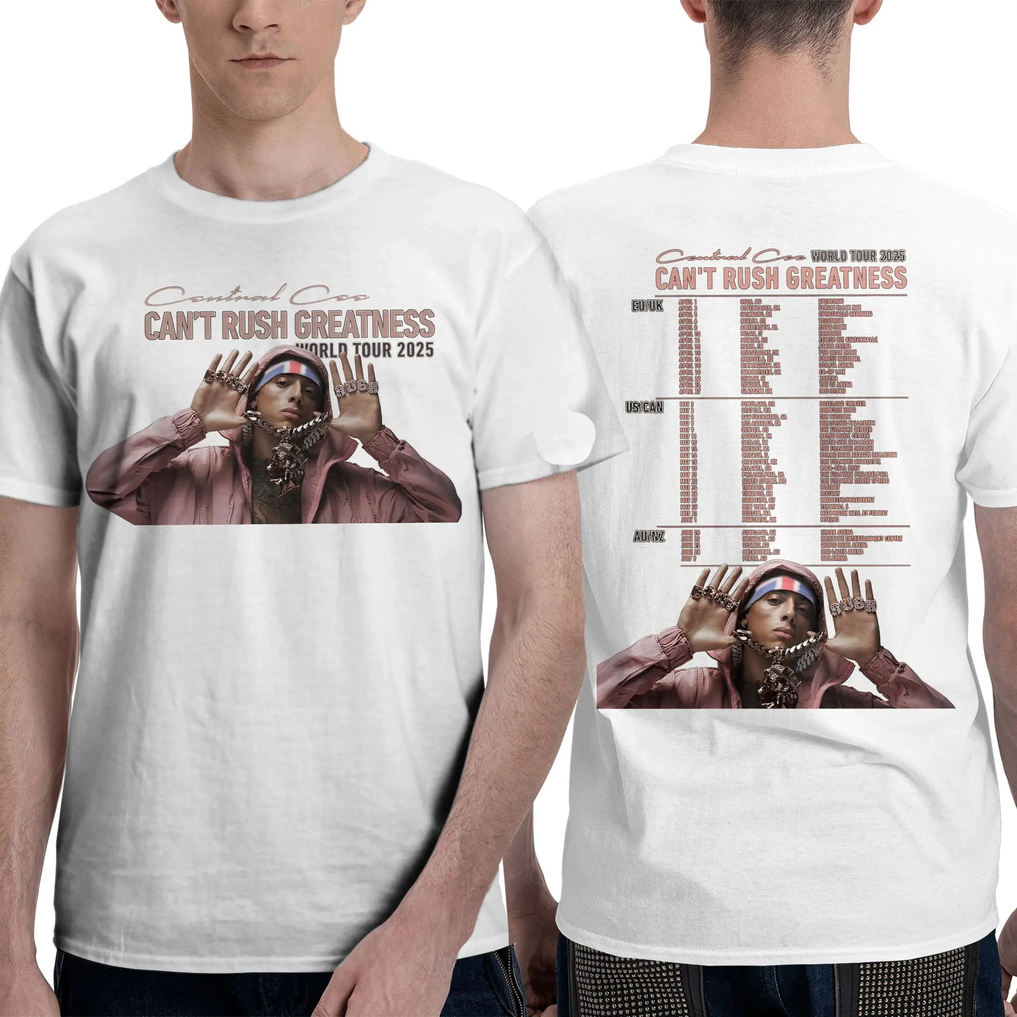 

CAN'T RUSH GREATNESS World Tour 2025 T-Shirt for Men Round Collar T Shirt Central Cee Singer Printing Short Sleeve Tees Clothing
