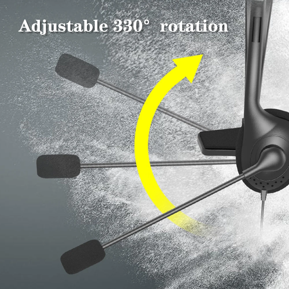 سماعة رأس سلكية بمركز الاتصال مع ميكروفون لإلغاء الضوضاء سماعة أذن واحدة سماعة رأس فردية لمكالمة واضحة للكمبيوتر والكمبيوتر المحمول