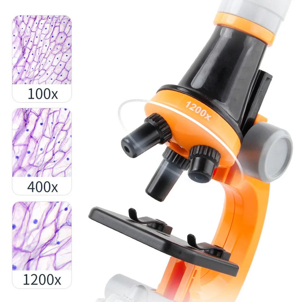 1200X Child Biologica microscopio Kit esperimento scientifico pupilla regalo laboratorio Led Home School interesse giocattolo educativo regalo per i bambini