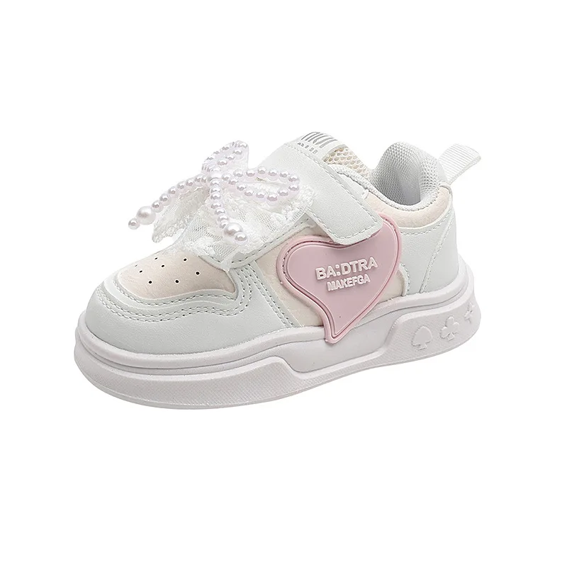 Spring Soft Sole Casual White Children's Shoes