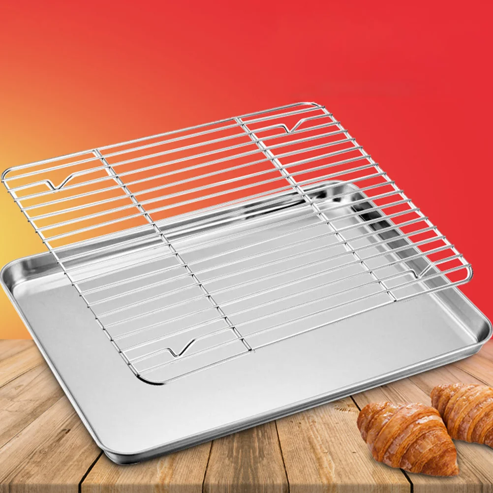 Stainless Steel Grill Oven Tray Air Fryer Rack Baking Skillet Pan Frying Pans Roasting Wire Bacon for