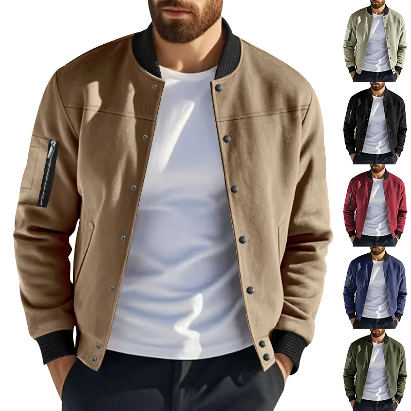 

Arrival & Best-selling: Men's Amekaji Heavyweight Suede Fashionable Men's Cardigan Button-down Baseball Jacket & Flight Jacket