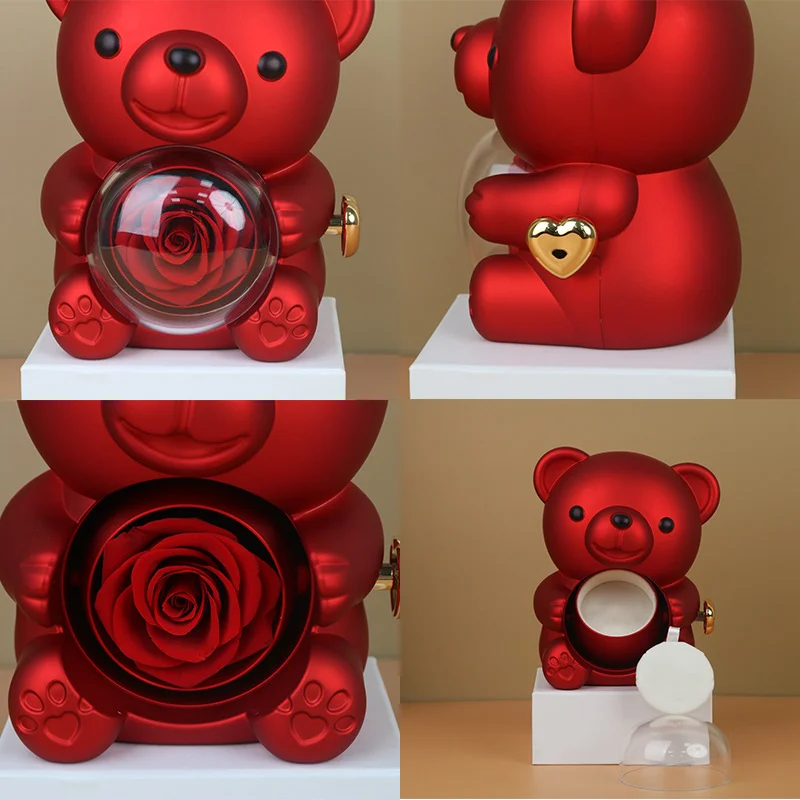 925 Sterling Silver Custom Photo Projection Pendant Necklace With Colorful Bear Cute Gift Box Valentine's Day Birthday Popular - Image 5