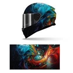 Fantastical Color And Chaos Full Helmet Wrap Sticker Motorcycle Helmet Racing Graphic Decal Vinyl Wrap Helmet Decorative Sticker
