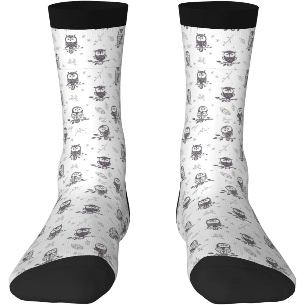 Owl Tree Branches Print Adult Socks Unisex Socks Novelty Socks For Men Women Kids Teens Fits Boys Girls