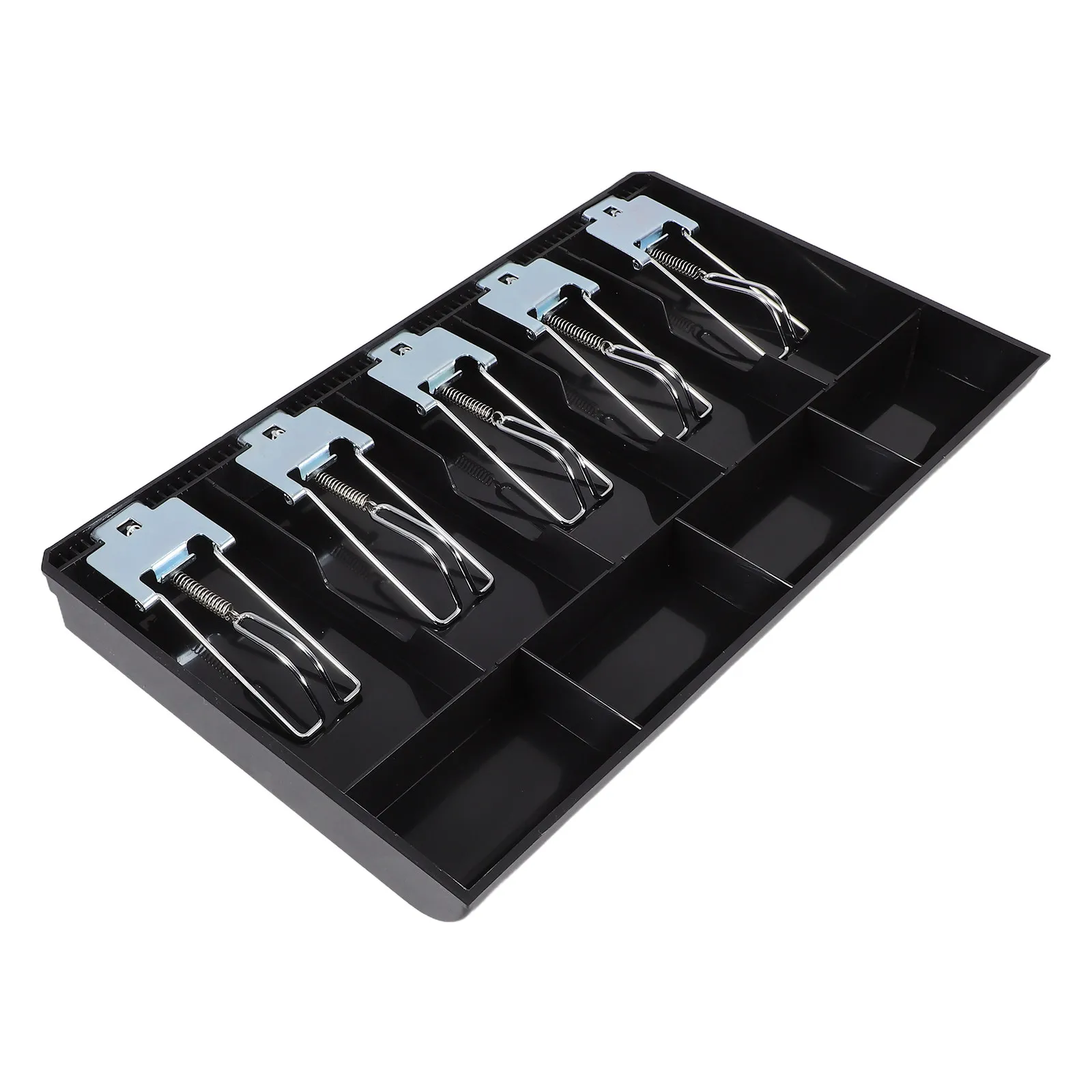 Multi-Compartment Cash Register Money Tray Compact ABS Cash Organizer for Supermarket Office Desk Receipt Separation