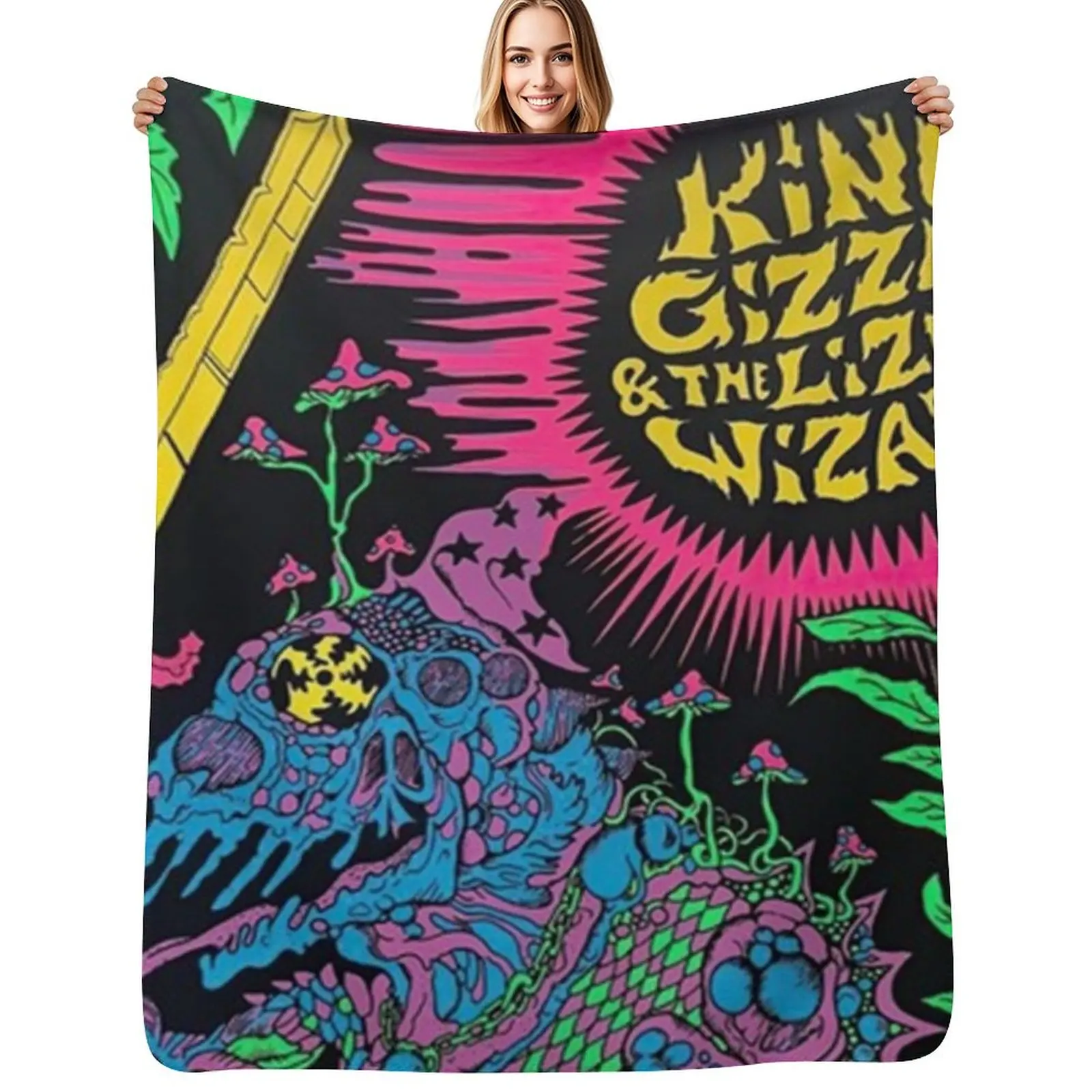 

King Gizz Tour Throw Blanket Modern Design Soft Blanket for Home Decor