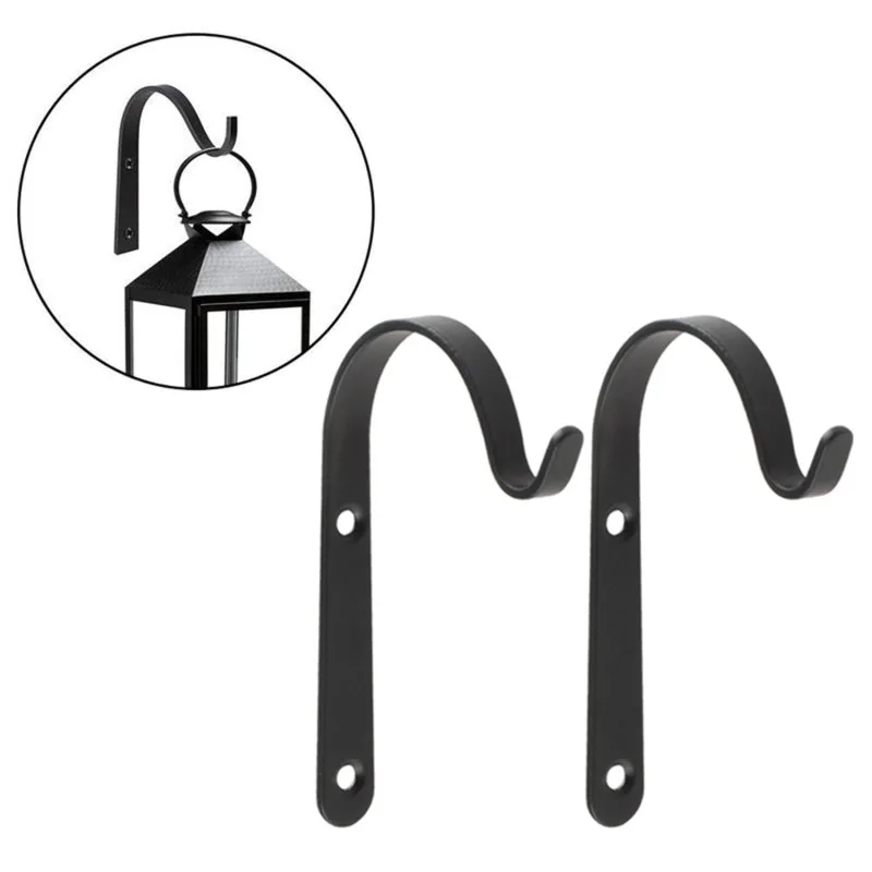 4pcs Flower Pot Plant Pot Basket Hook Bending Durable Iron Flowerpot Plant Hanger Hook Hanging Bracket Garden Decoration