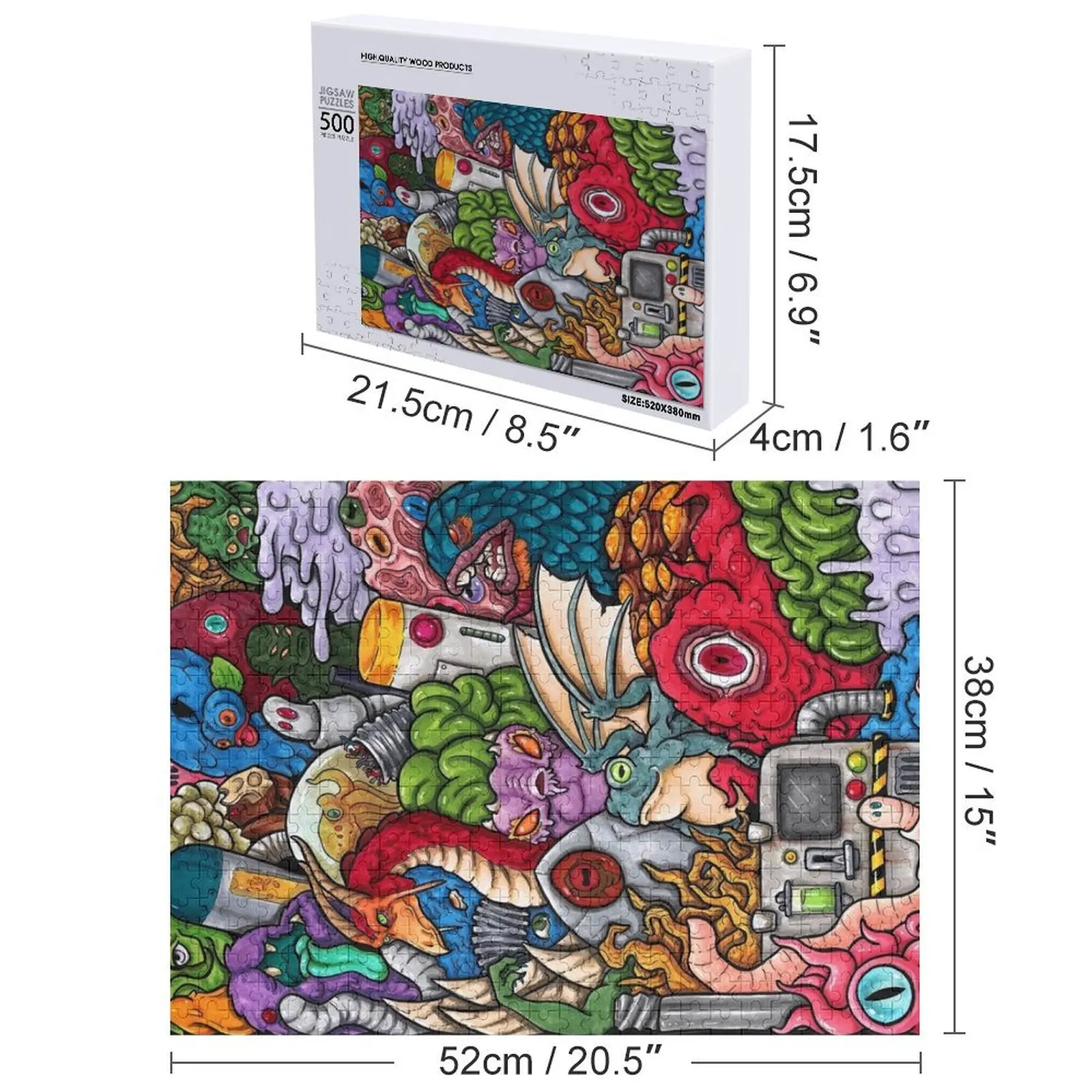 ศิลปะการวาดเส้น - จิ๊กซอว์ปริศนาไม้สำหรับผู้ใหญ่ ปรับแต่งได้