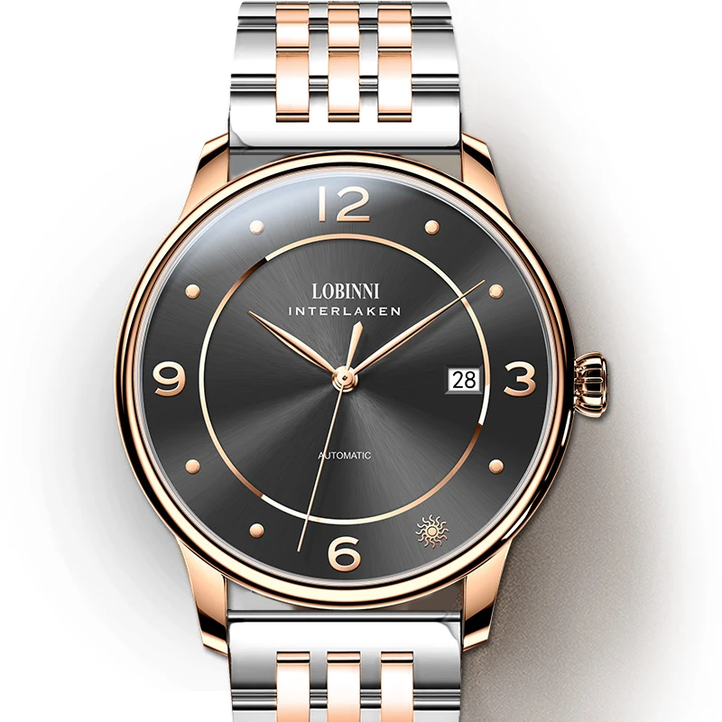 Lobinni Men Luxury Watch 40mm Automatic Mechanical Wristwatch 50m Waterproof Sapphire Luminous Butterfly Clasp Date ST2130