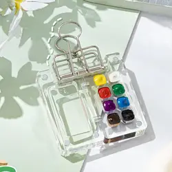 Mini paleta de acuarela acrílica vacía, caja de pintura portátil con rejilla de 8/15, pintura de viaje, embalaje de acuarela, bandeja de pintura, suministros de arte