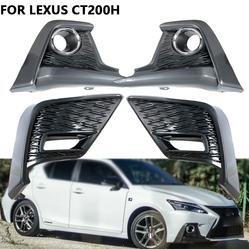 Fog Light Cover For Lexus CT200h Front Bumper Fog Lamp Grille Cover Front/Rear Honeycomb Shape Fog Light Bezel