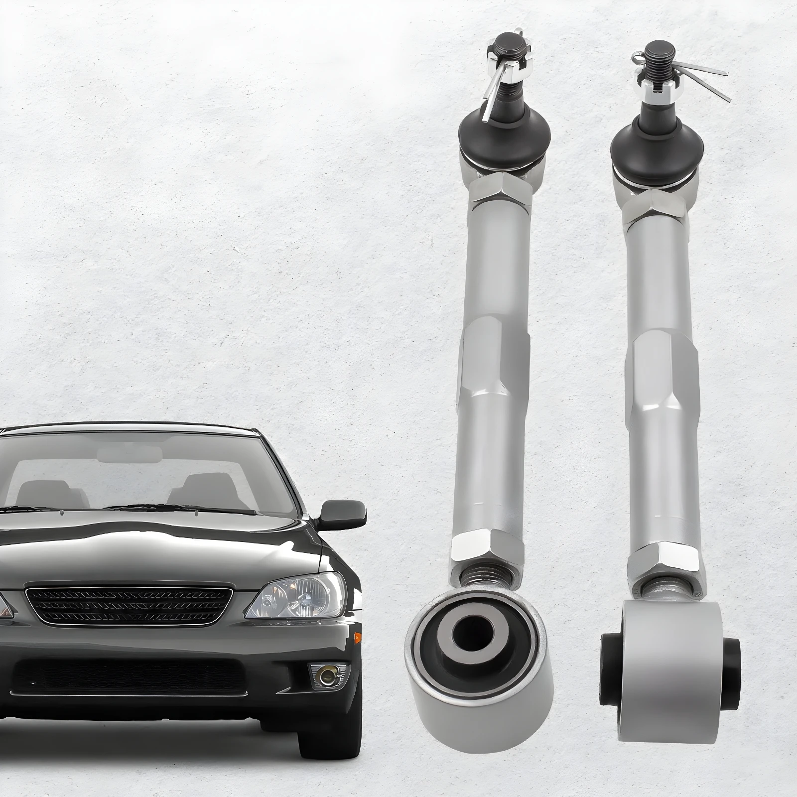Rear Toe Control Arms Kit Adjustable for Lexus IS300 2001-2005 GS300 1998-2005 Silver Steel New 