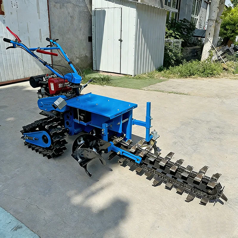 Double-chain Tracked Orchard Ditcher Portable Walking Ditcher Suitable for Farms and Gardens