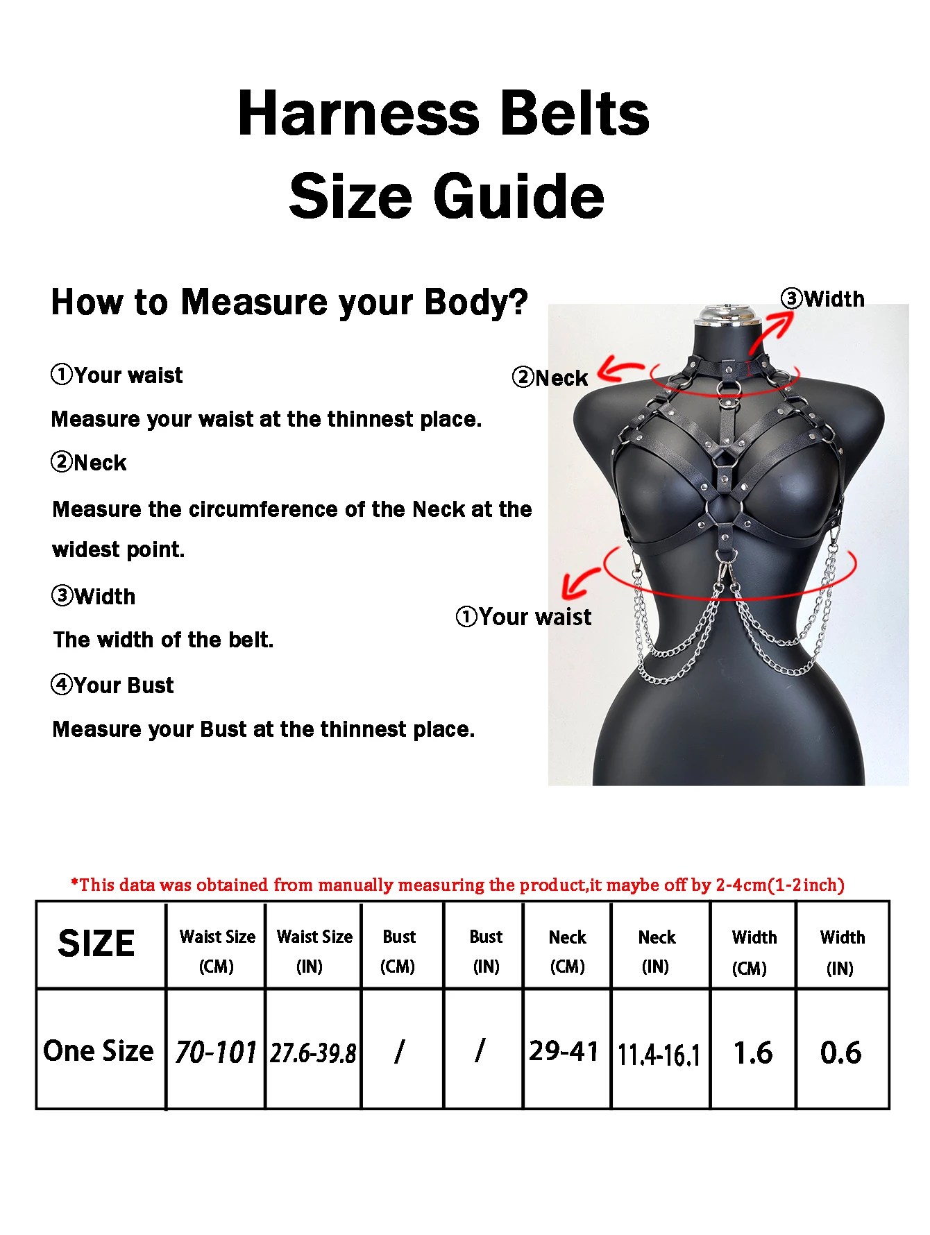 Women Gothic Chain Chest Harness PU Leather Strap Belt Body Chain Punk Corset Decor Belt Accessories for Party Costume view 6