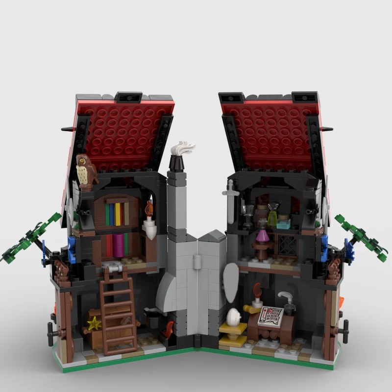 464-teiliges MOC Zauberer-Werkstatt Schloss Klassisches Modell Bausteine Konstruktionsspielzeug Bildung Weihnachtsgeschenke Bausteine für Kinder