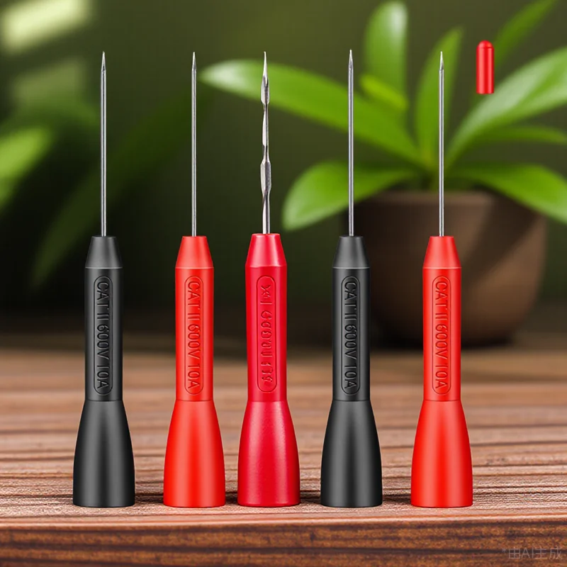 

2Pairs Test Probes Multimeter Detection Stainless Nickel Plated Flexible Automotive Repair Piercing Tools