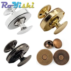 10 Sets Metal Double Rivet Magnetic Clasps Buttons Fastener Bag Press Buckle Purses Handbag Clothes DIY 14/18mm