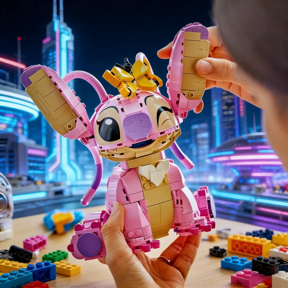 ¡Oferta! Kit de Montaje Stitch Angel, Figura de Acción, Adorno de Escritorio, Muñeco, Rompecabezas para Niños y Niñas, Regalo Festivo, Coleccionable