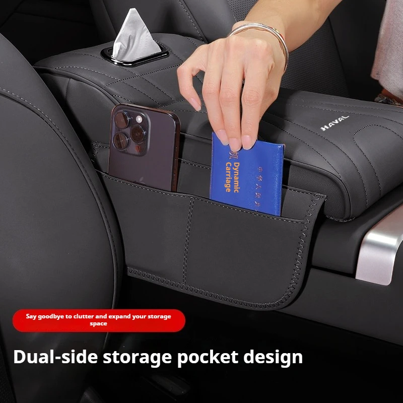 Fit For Haval H6 H7 Dargo Raptor Armrest Heighten Pad Tissue Box Central Storage Organizer Interior Car Modification