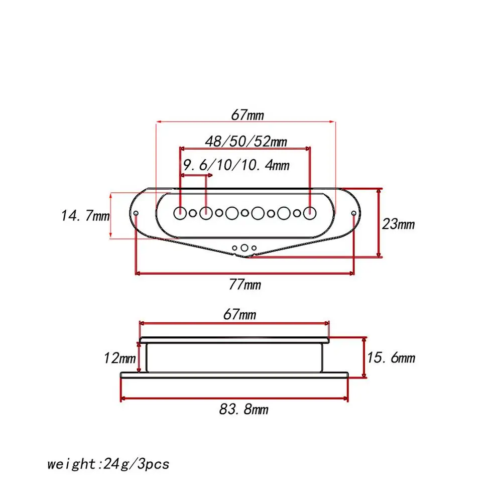 

3 Pcs Guitars Screw Side Pickup Bobbin Musical Instrument Humbucker for Bass White