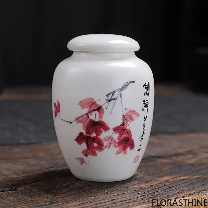 3pcs 5.3*7.2cm Ceramic Mini Portable Tea Can Facial Powder Mask Can Lotion Container Food Containers Tourism