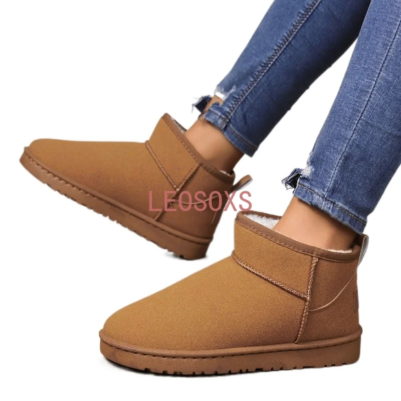 2023 new Winter Women's Shoes Slip-on Women's Ankle Boots Short Plush Outdoor Ladies Snow Boots Sponge Bottom Warm Shoes Ladies