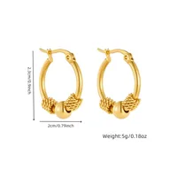 DIEYURO 316L Stainless Steel Golden Hollow Woven Circular Shape Earrings For Womens Fashion 2024 New Ear Jewelry Lady Gift Party