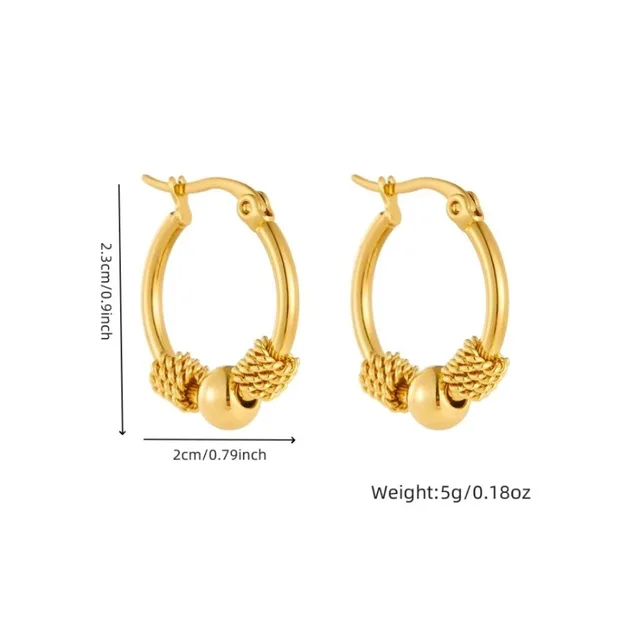 DIEYURO 316L Stainless Steel Golden Hollow Woven Circular Shape Earrings For Womens Fashion 2024 New Ear Jewelry Lady Gift Party